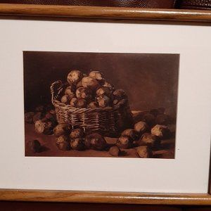 Basket of Potatoes by Vincent van Gogh / Framed Bookplate Art 10 x 13